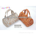 Shining color linen handbag with nylon zipper for lady